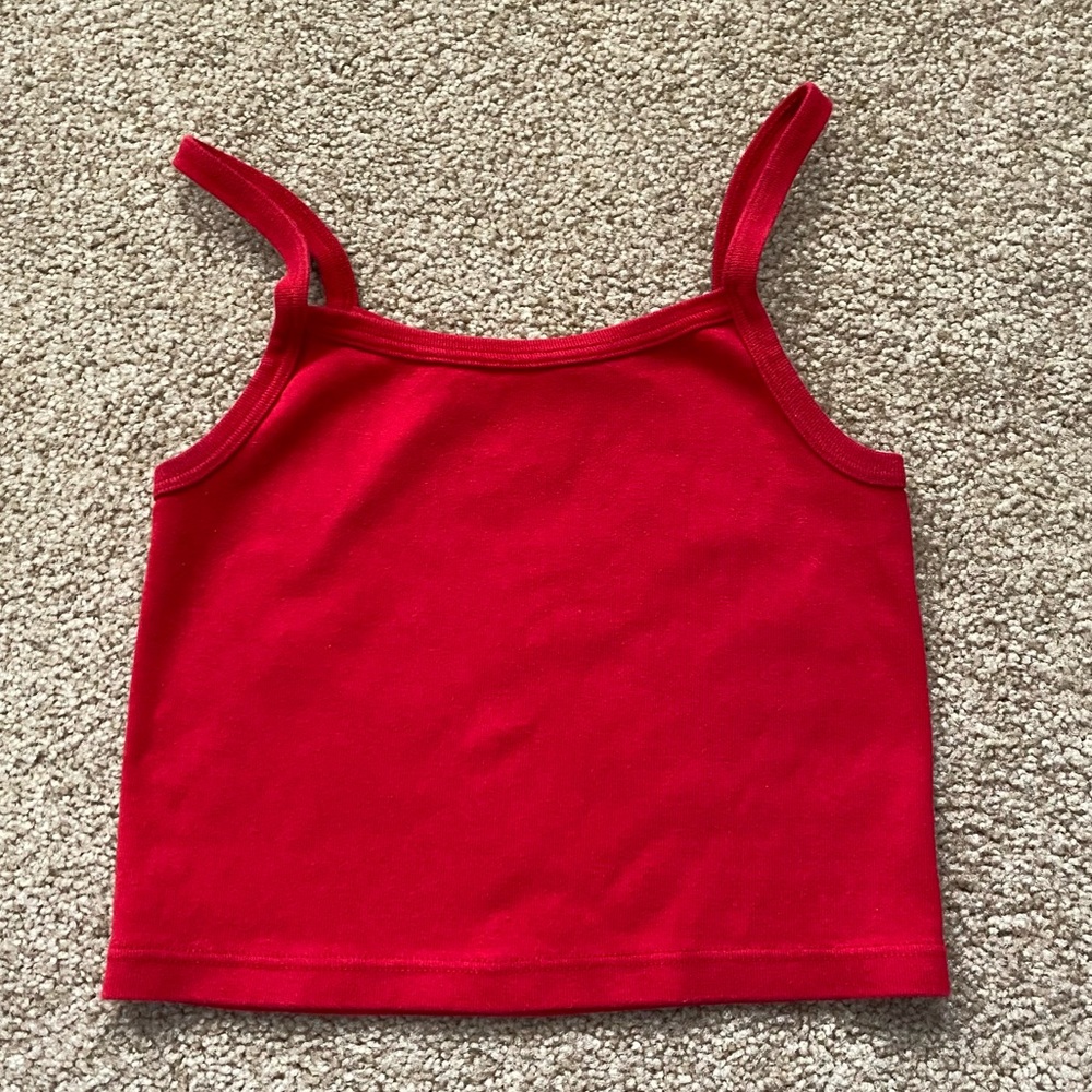 Red Brandy Melville Cropped Tank Top